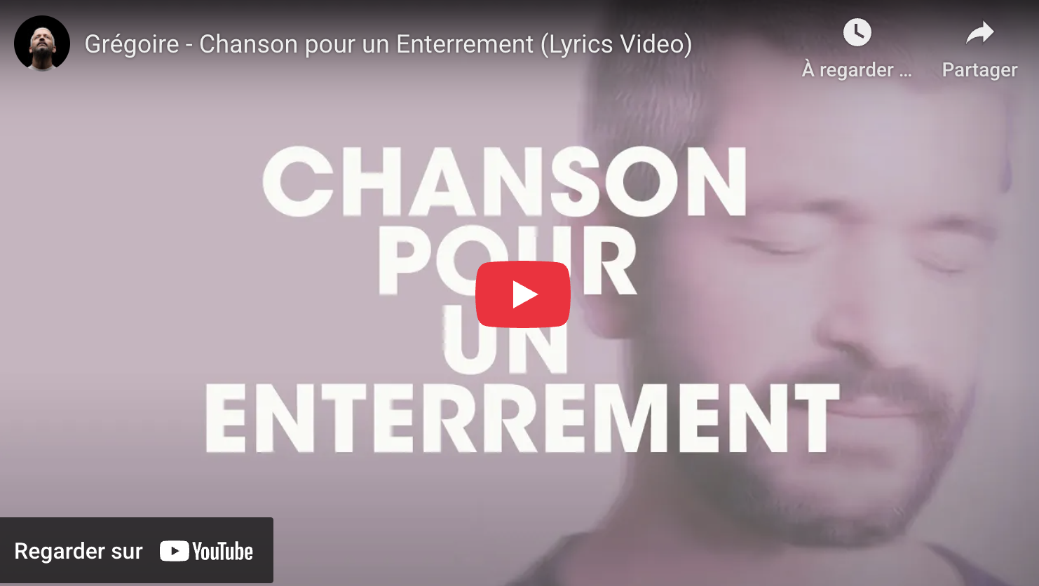 grégoire chanson pour un enterrement